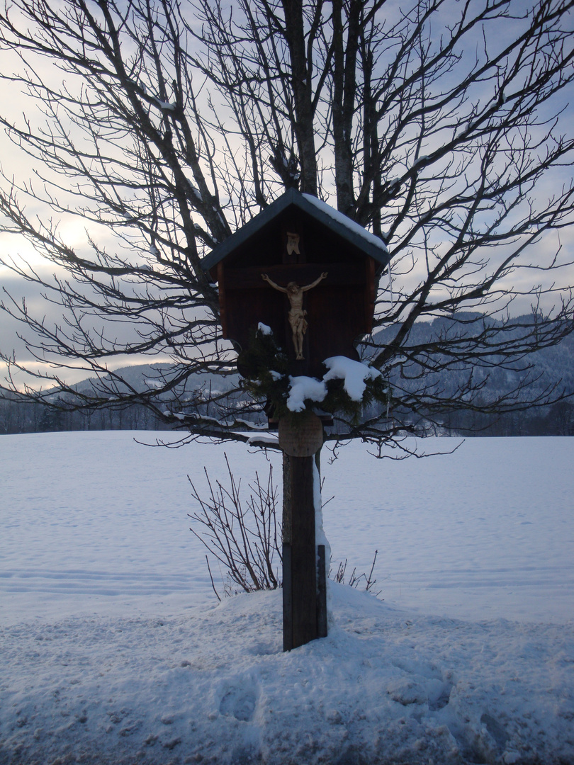 - Impressionen aus Altbayern von heute in der Nähe von Bad Tölz - bei - 10 Grad C -