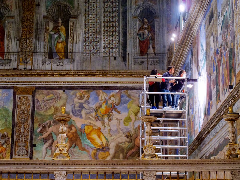 Impressionen aus dem Vatikanmuseum und der Sixstinischen Kapelle 5: Restaurationsarbeiten