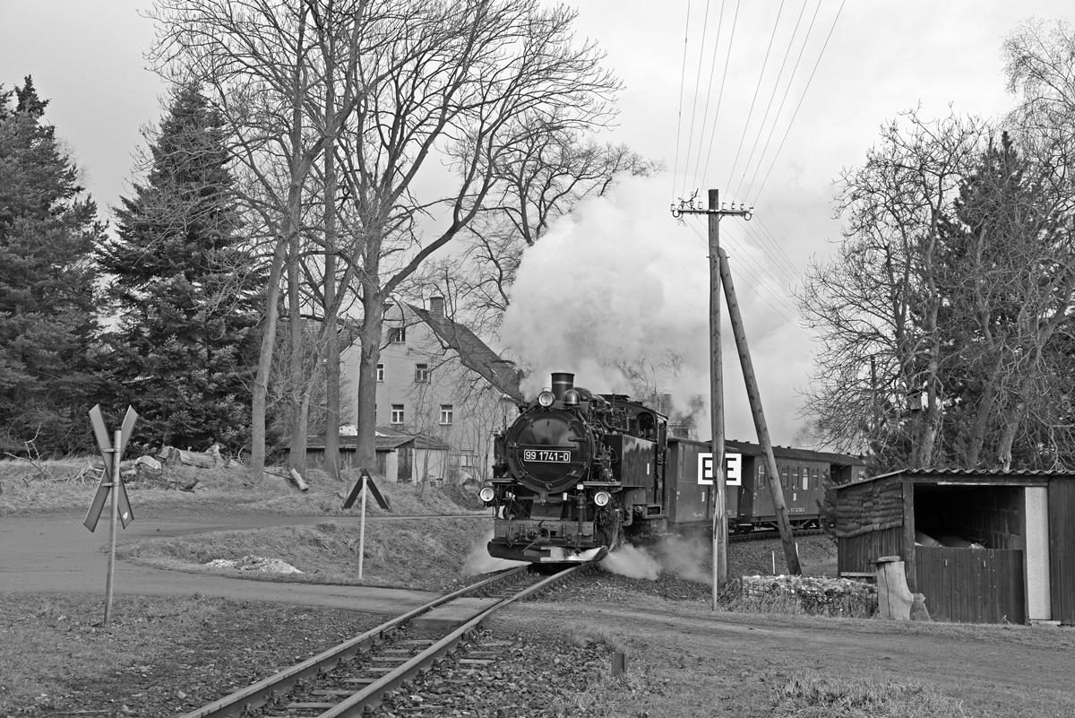 Impressionen von der Fichtelbergbahn in schwarz-weiß 1