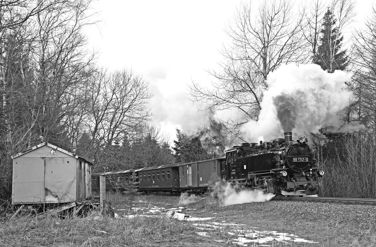 Impressionen von der Fichtelbergbahn in schwarz-weiß 2