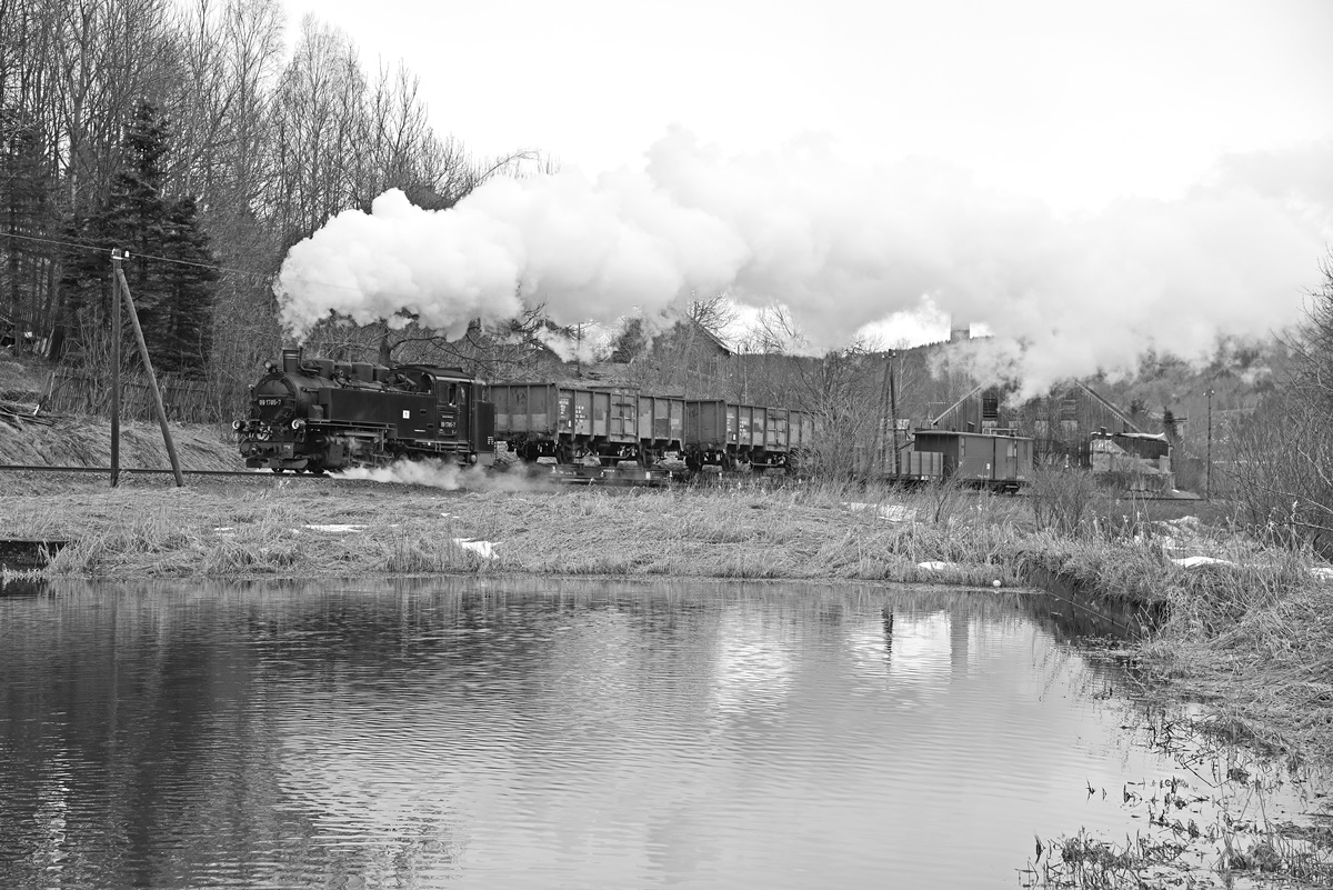 Impressionen von der Fichtelbergbahn in schwarz-weiß 4