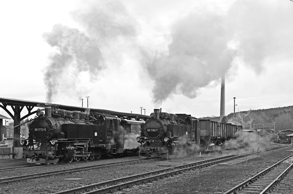 Impressionen von der Fichtelbergbahn in schwarz-weiß 5