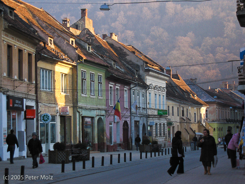 Impressionen von der winterlichen Altstadt von Brasov/Kronstadt in Rumänien