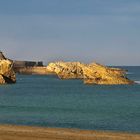 Impressions de Biarritz 43 -- Le Rocher de la Vierge vu de la Grande Plage