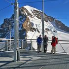 In 3570 m vor der Kulisse des Mönches