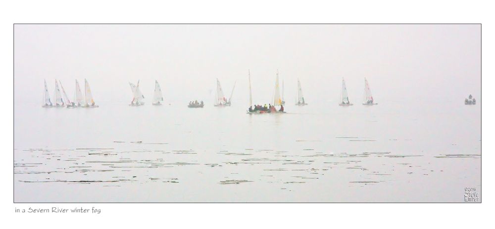 in a Severn River winter fog