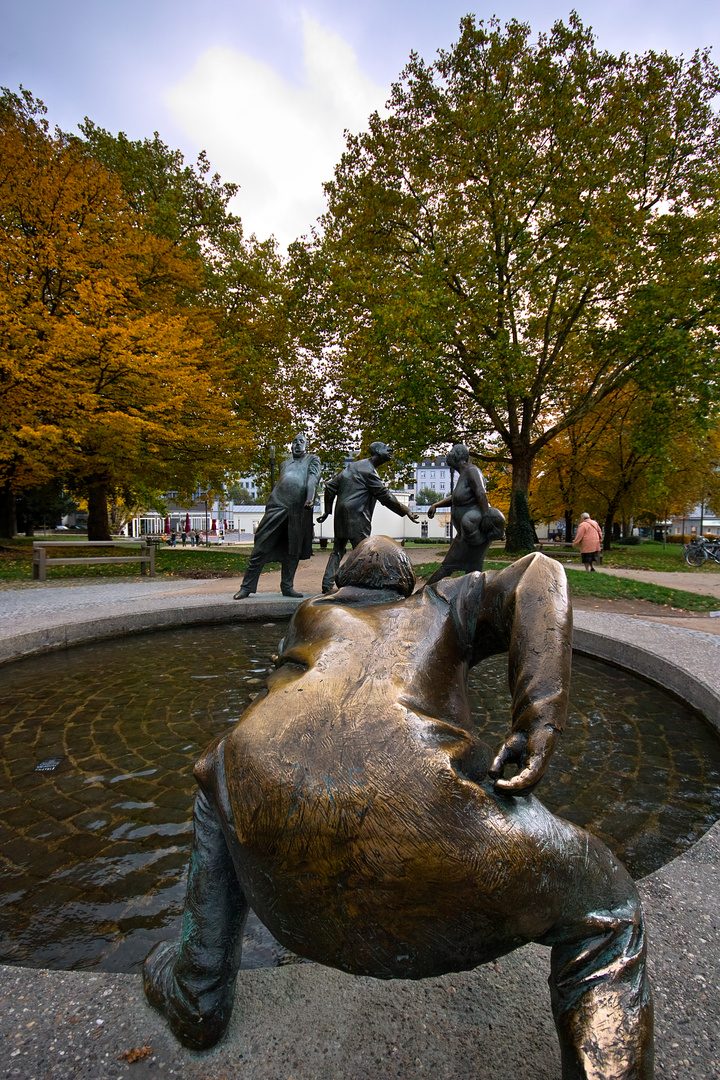 In Aachen, der Geldbrunnen am Elisengarten