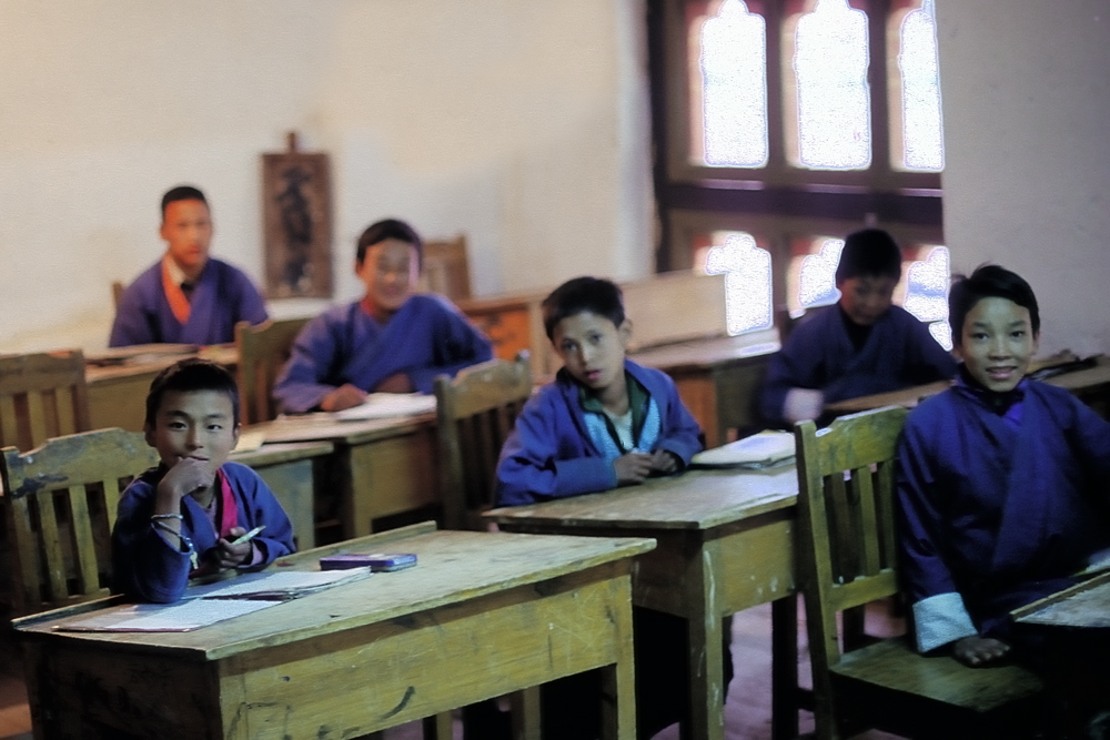 In an elementary school in Thimphu