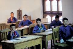 In an elementary school in Thimphu