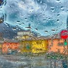 in auto sotto la pioggia 
