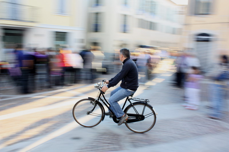 In bicicletta