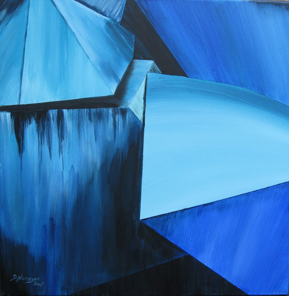 "in Blau", gemalt