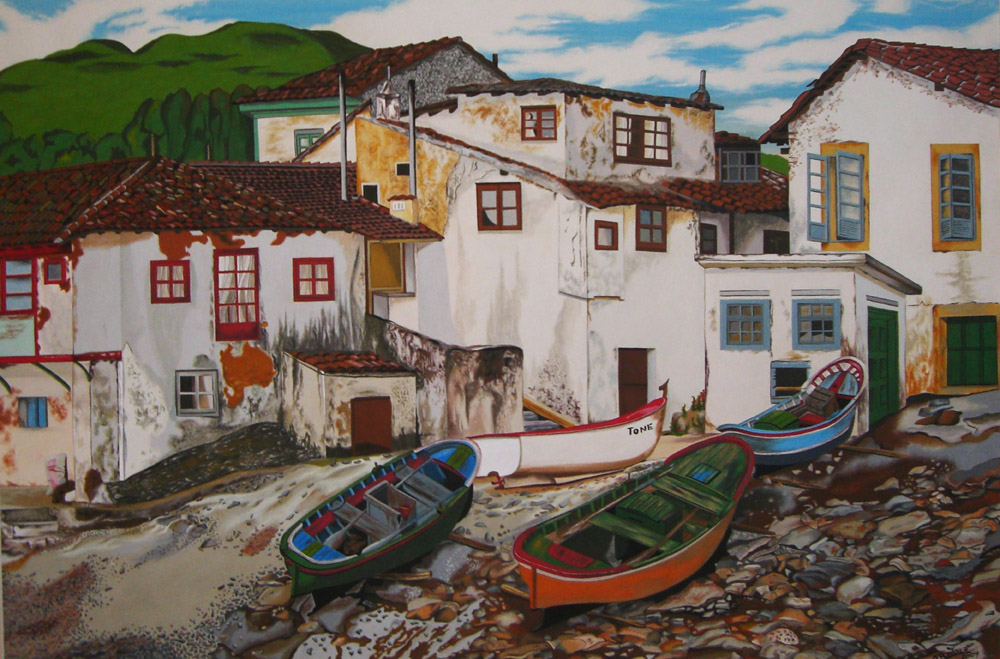 In Cadaqués (Spanien) gesehen und gemalt (uno de mis cuadros)