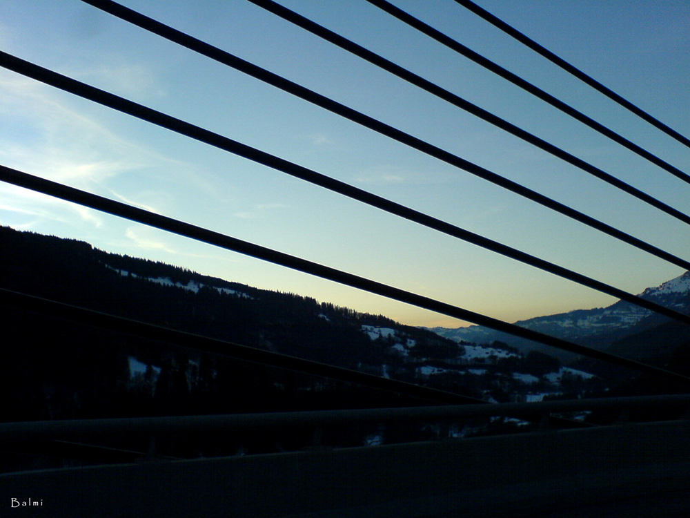 "In Davos rollte es... ab Klosters; nicht mehr so sehr..." (Stau auf der Brücke)