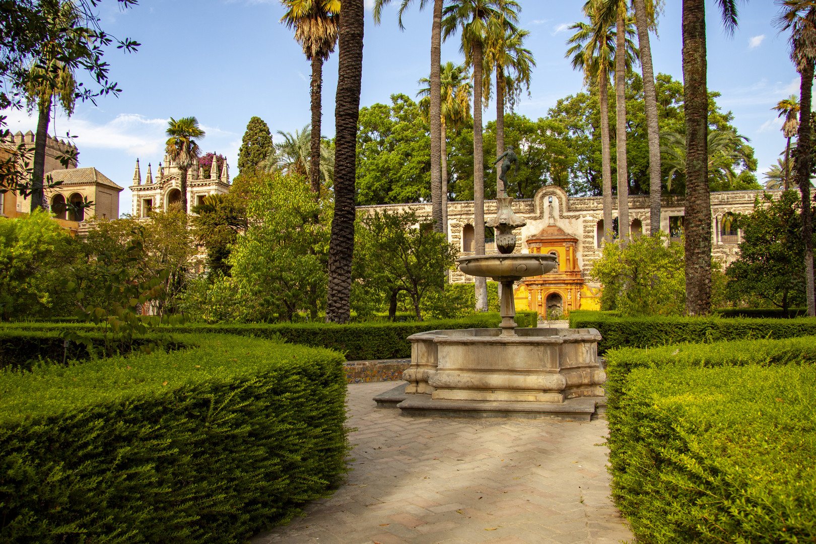 in den Gärten des Real Alcázar in Sevilla Jardin de la