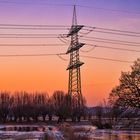 In den gefrorenen Rheinauen vor Sonnenaufgang