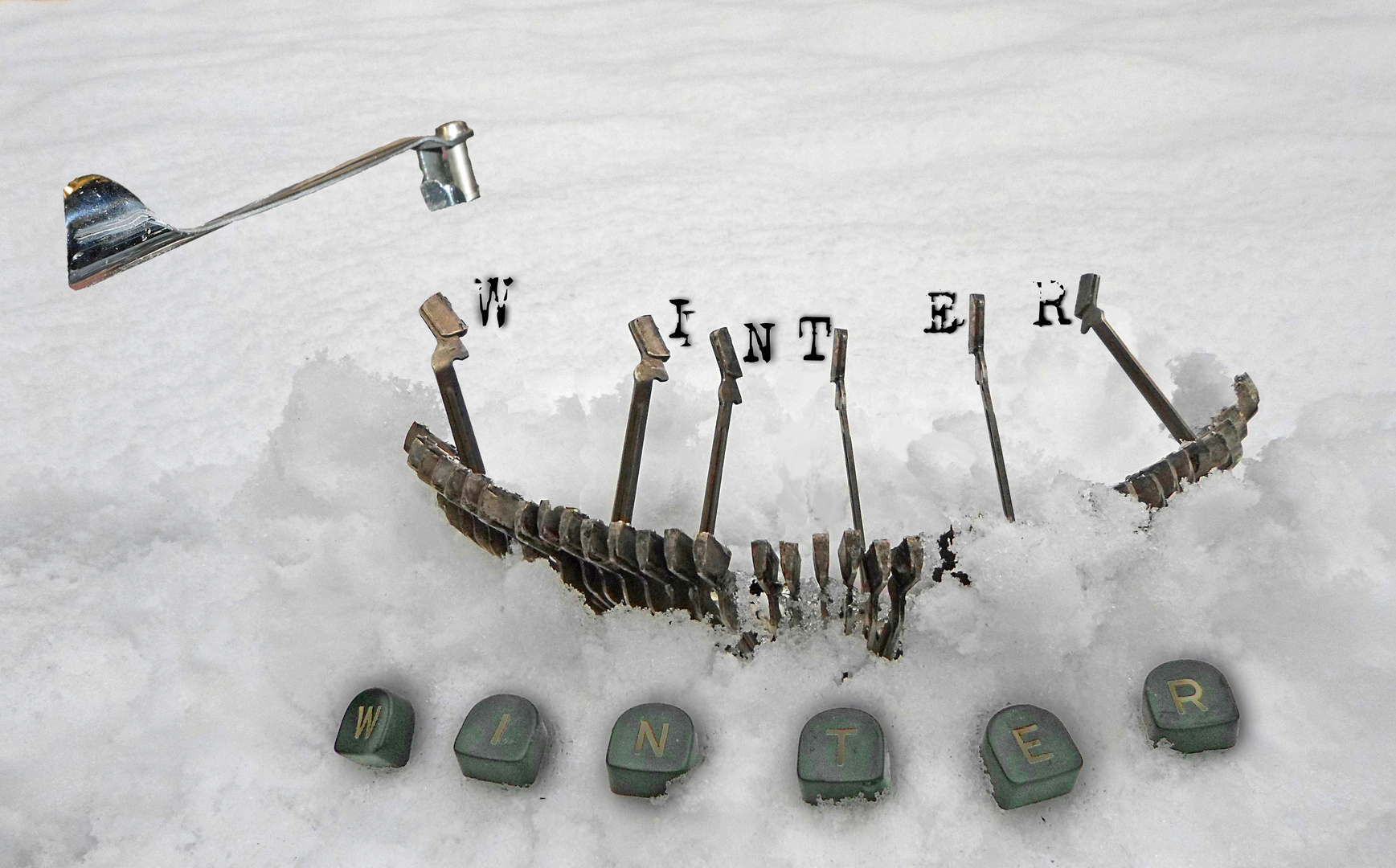 in den Schnee geschrieben