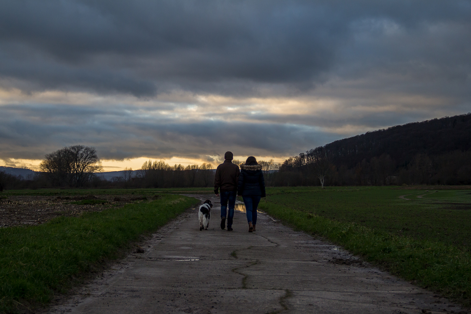 in den Sonnenuntergang