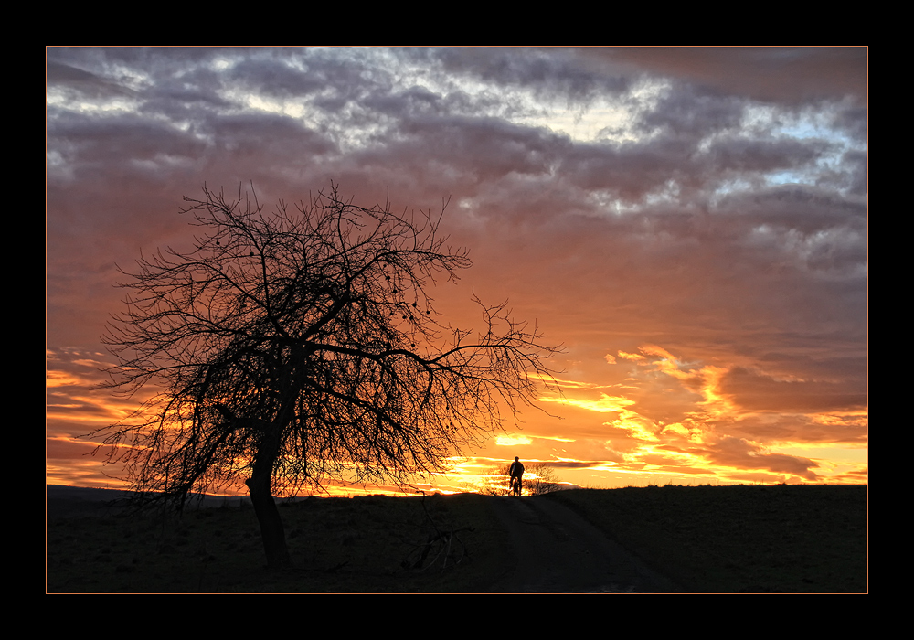 IN DEN SONNENUNTERGANG RADELN