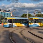 In der Abendsonne vor dem Bahnhof Košice 