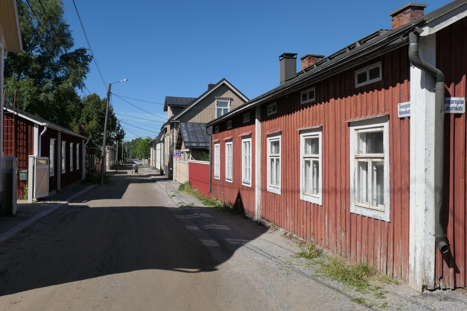 In der Altstadt von Jakobstad / Pietisaari in Finnland