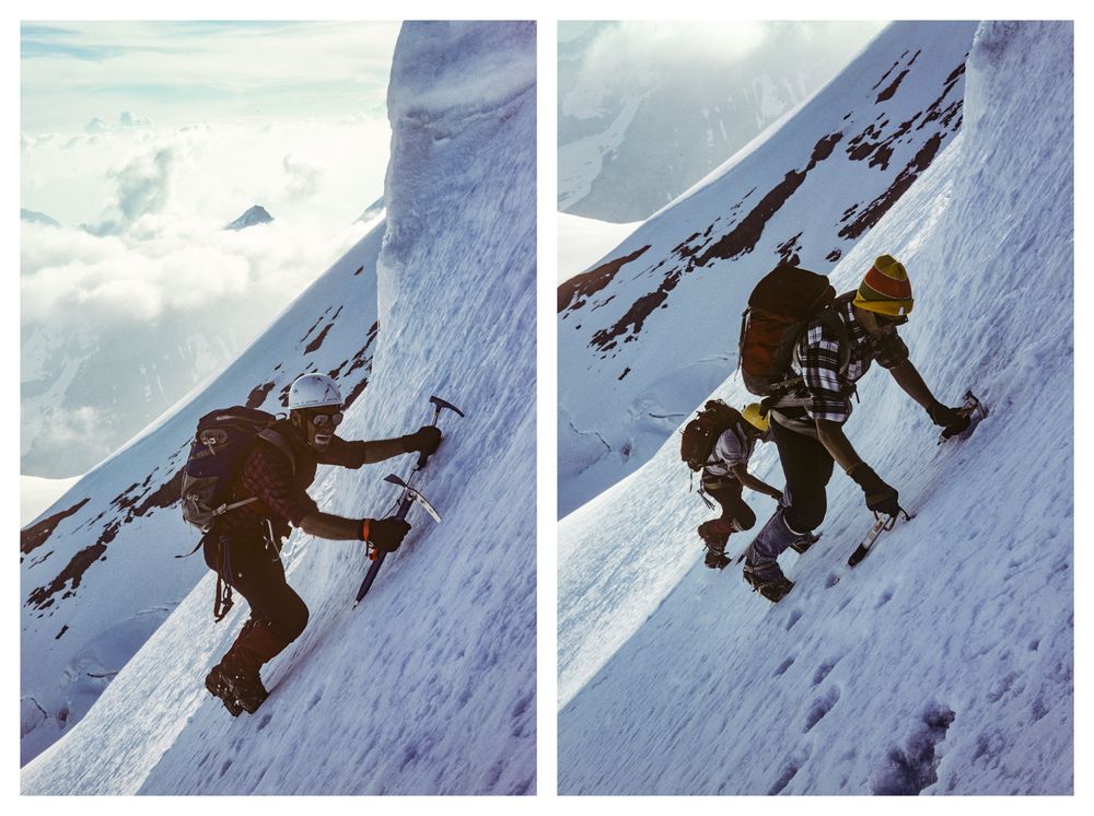 In der Blümlisalphorn (3661 m) N-Wand (Dia von 1976, gescannt)