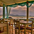 In der Thalassa Bar bei Sturm und Regen