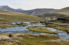 In der Vulkanspalte Eldgja in Islands Süden