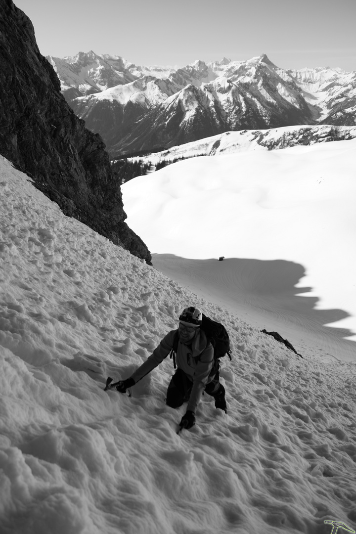 In der Westrinne zur Wolfebnerscharte (2362m)