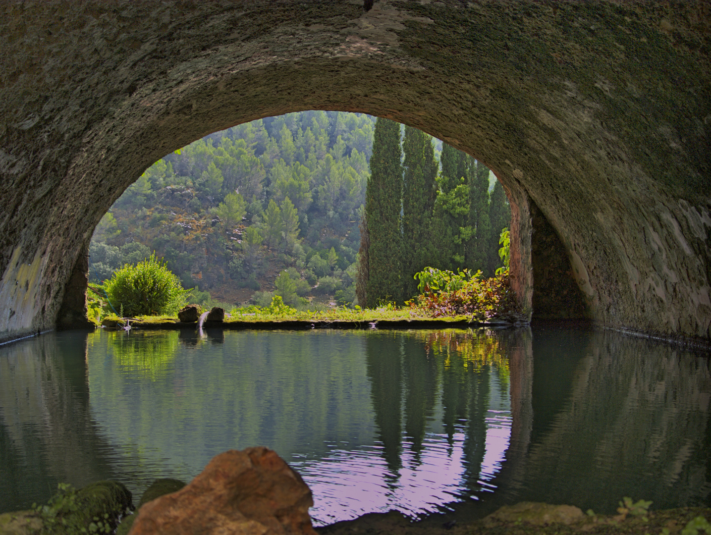 In einem Garten (Blick durch einen Tunnel)