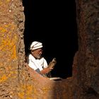 In einer Felsenkirche in Lalibela