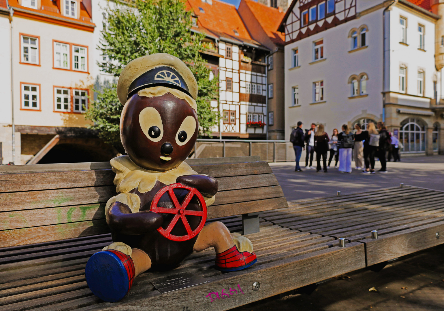 In Erfurt vor der Krämerbrücke...