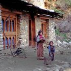 In front of an herders house at Jangothang