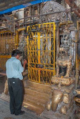 In front of Hiranya Varna Mahaa Vihar Temple