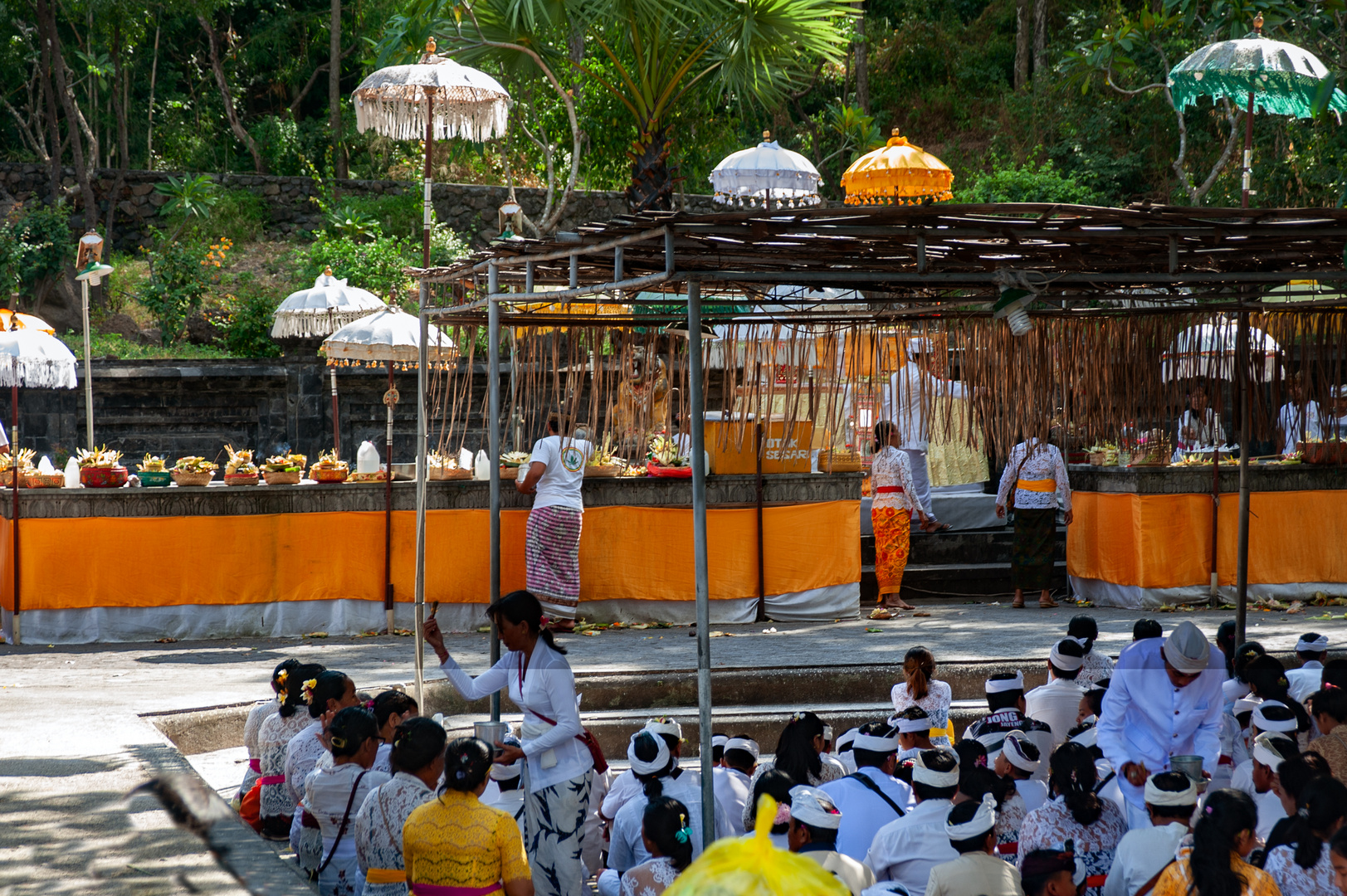 In front of the altar in Pura Ratu Niang Sakti