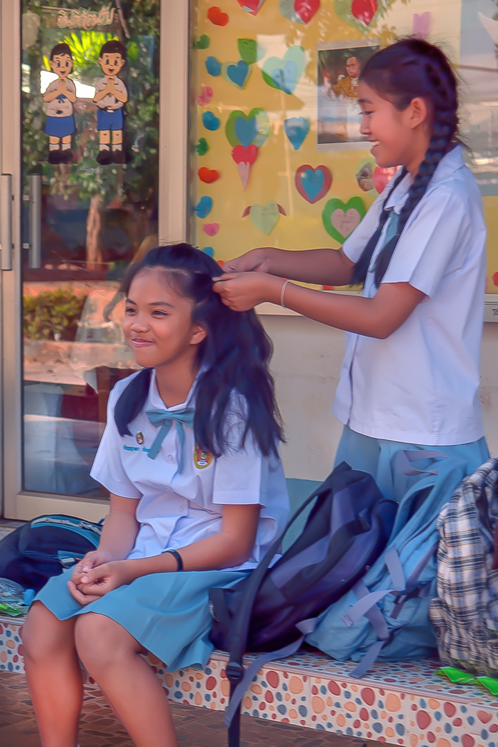 In front of the school in Loei