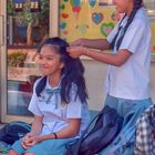 In front of the school in Loei