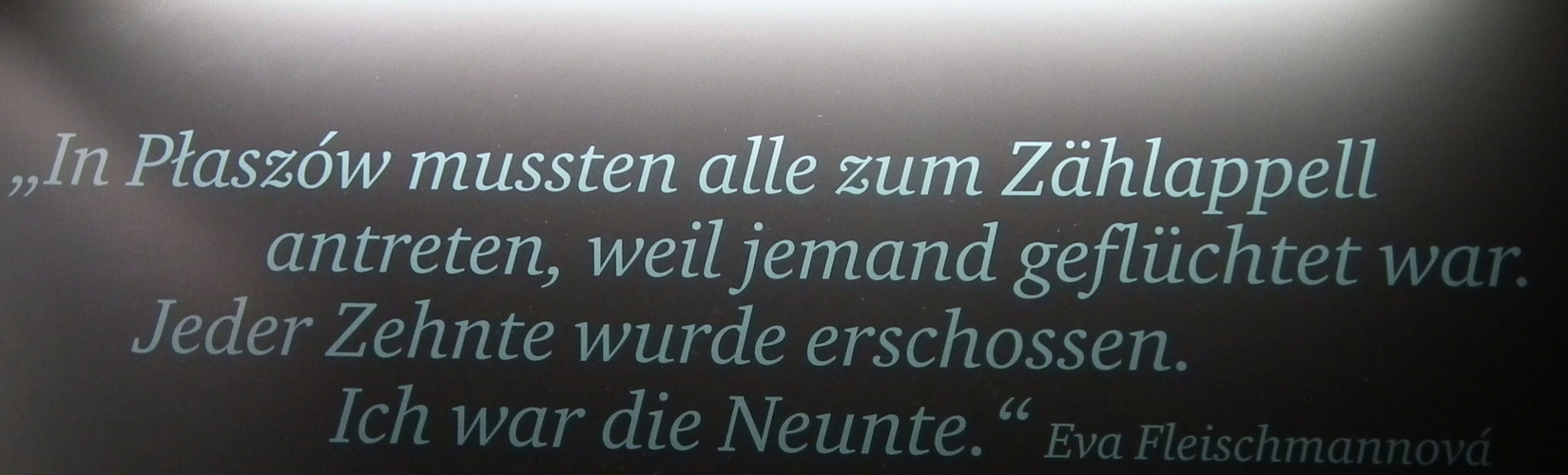 in Gedenken an schlimmere Zeiten