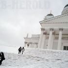 In Helsinki vom Schnee überrascht