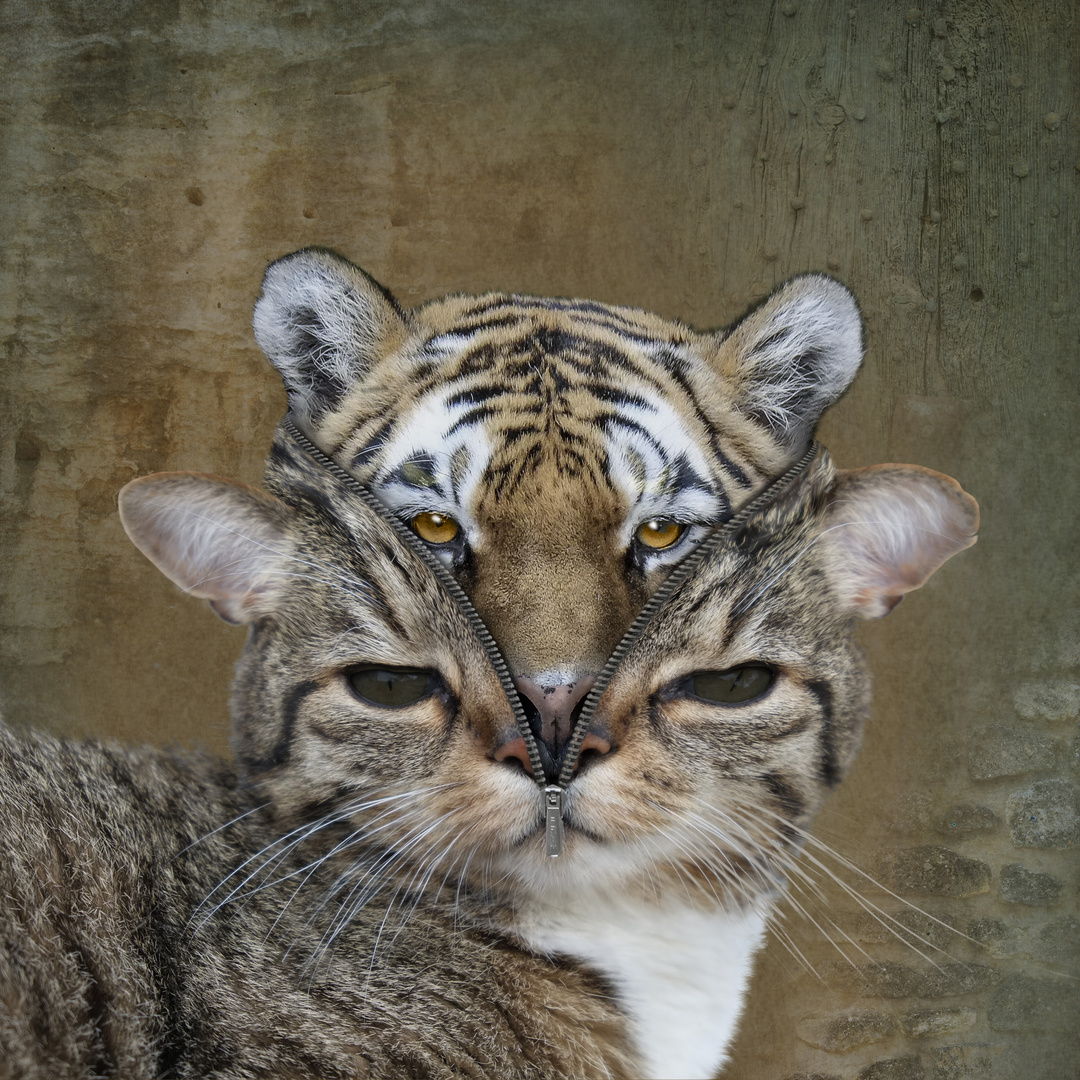 In Jeder Katze Steckt Ein Tiger Foto Bild Composing Katze Digiart Bilder Auf Fotocommunity