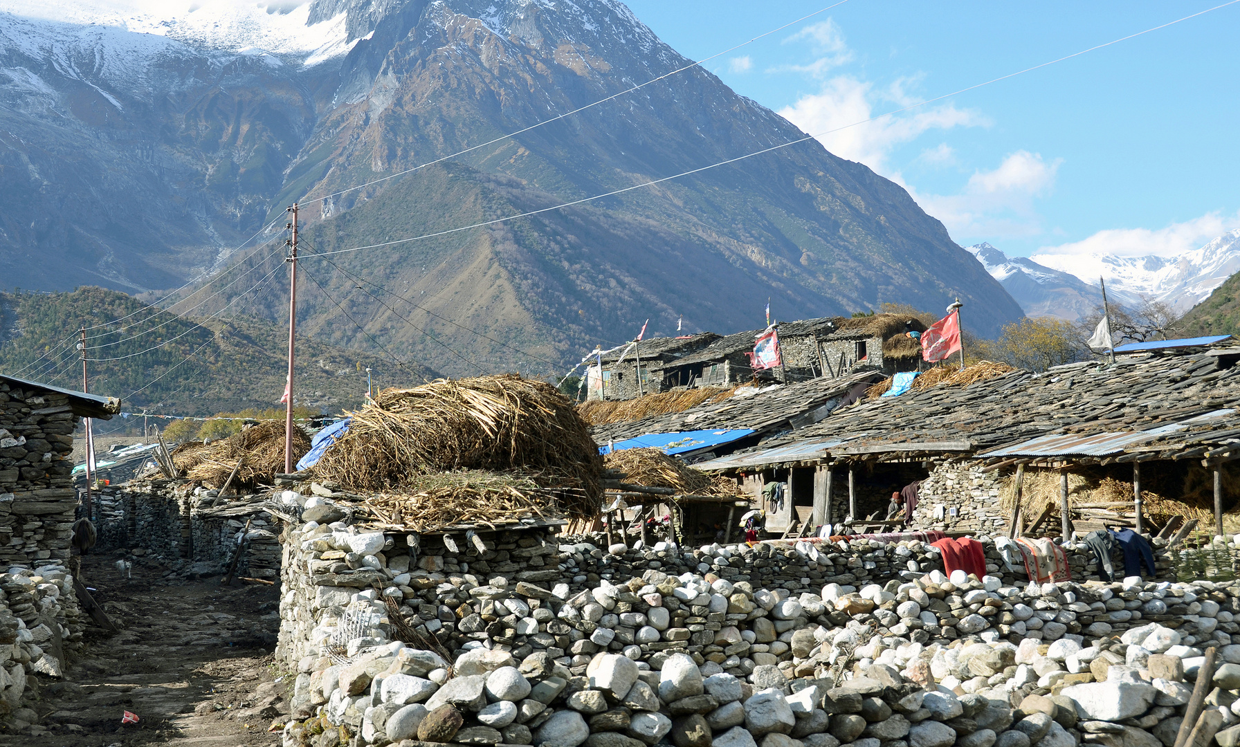 In Samagaon auf dem Manaslu-Trek