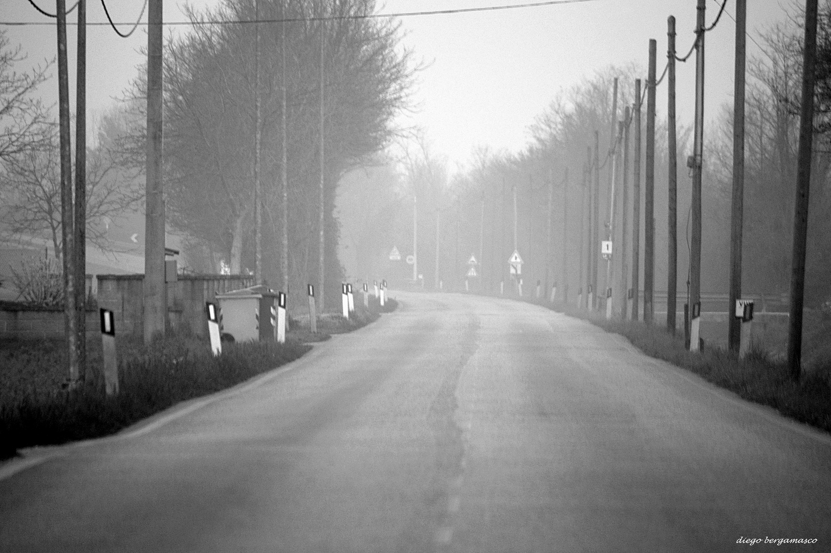 In strada nella nebbia