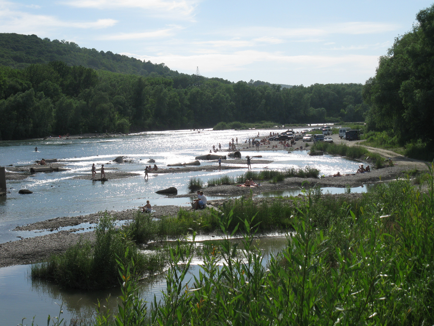 in summer time on the river