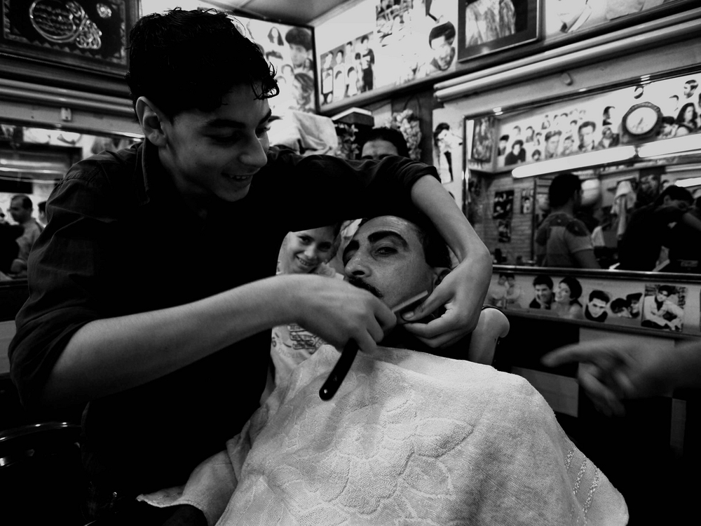 in the barbershop*