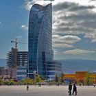 In the center of the city and the Blue Sky Tower landmark