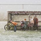 In the dugout.