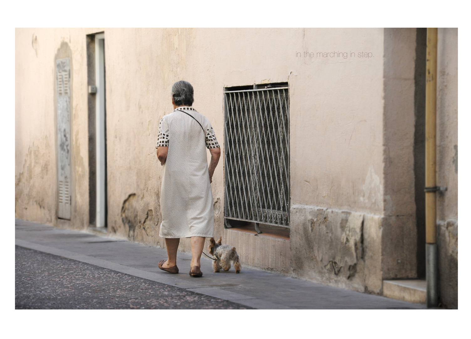 in the marching in step.