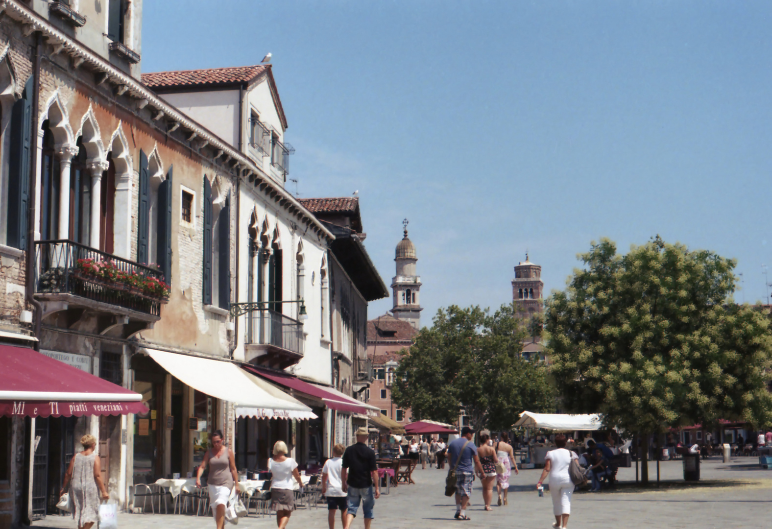 In the square Santa Margarita . Venice.