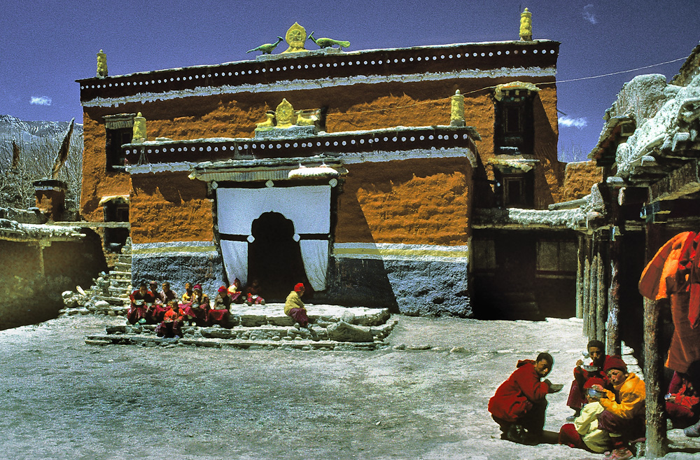 In the yard of the Namgyal Gompa