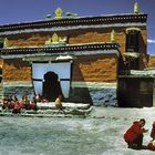 In the yard of the Namgyal Gompa